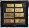 Tranh 8 tờ tiền Iraq 2 mạ vàng 24k - anh 1