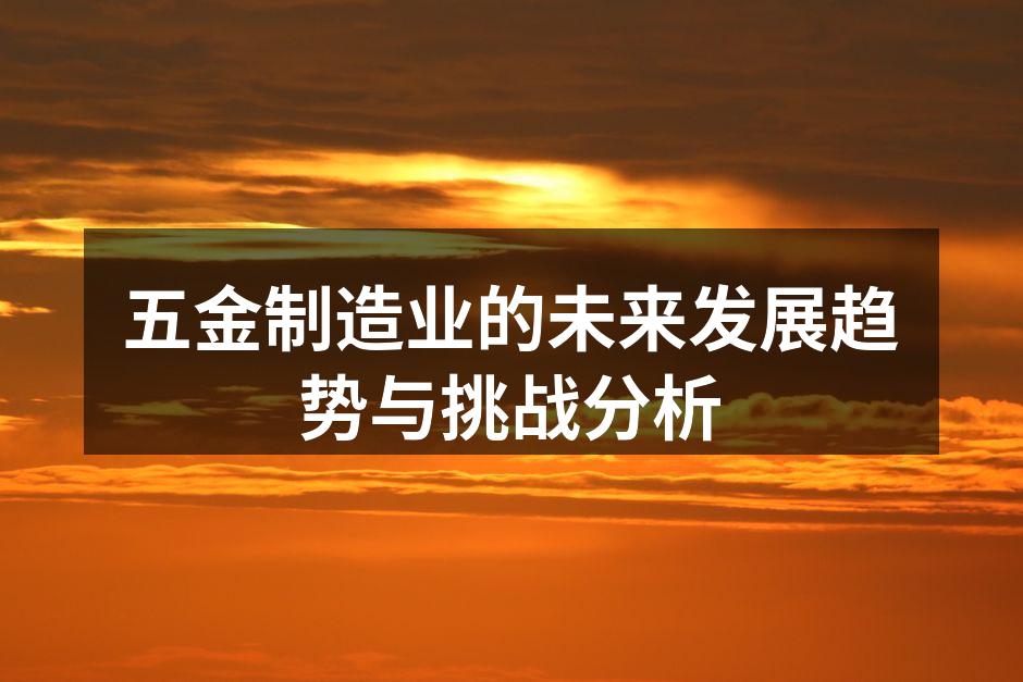 五金制造业的未来发展趋势与挑战分析